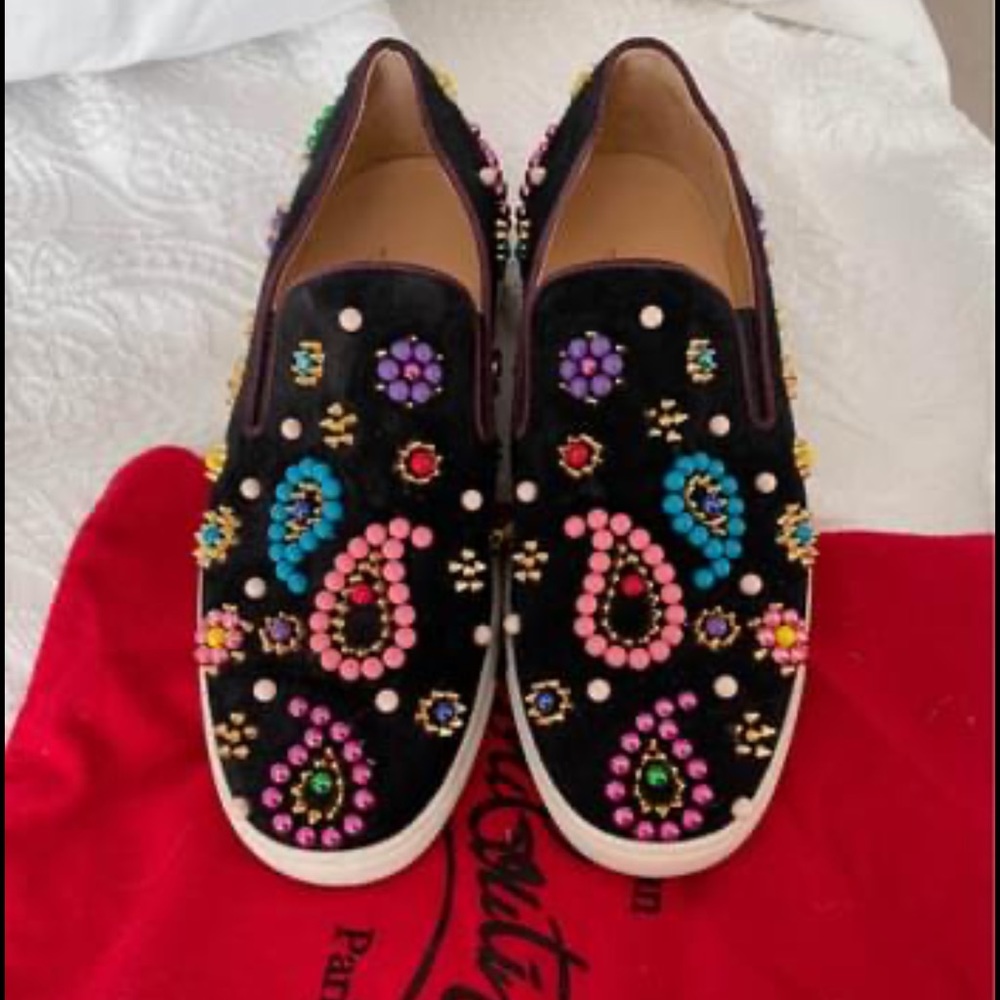 Louboutin suede Candy boat shoes